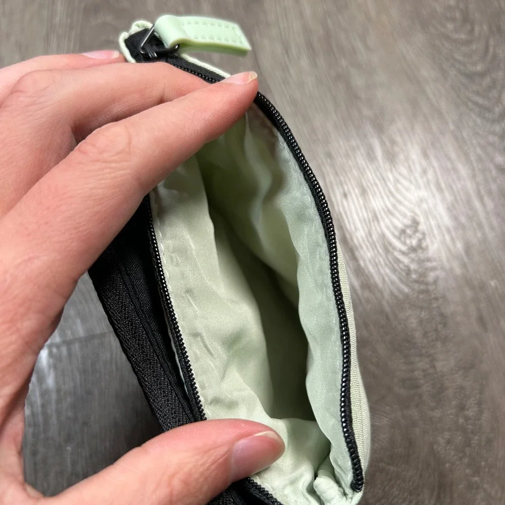 Prada Beauty Pouch Set Black Mint Green Canvas Makeup Bags Snaps